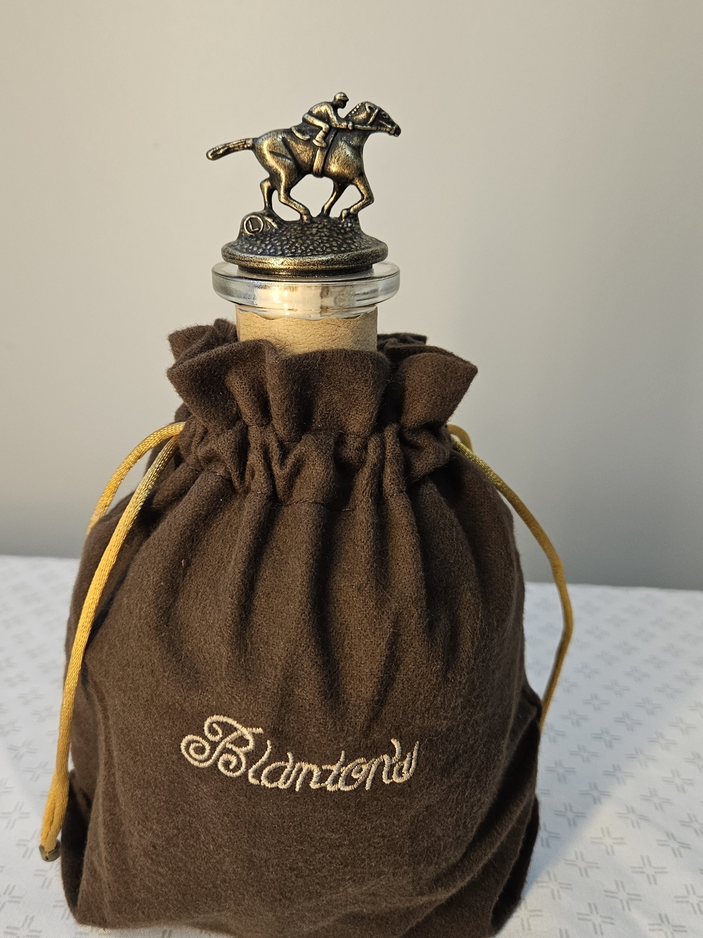 Blanton's (L) Bourbon Decanter Empty with Horse Stopper And Bag